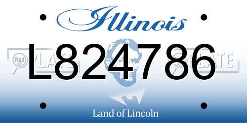 L824786 Illinois License Plate