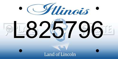 L825796 Illinois License Plate