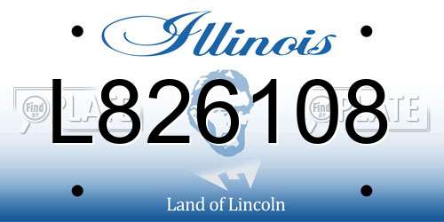 L826108 Illinois License Plate