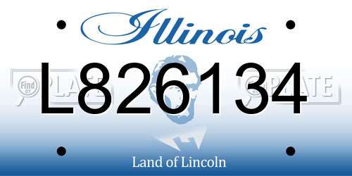 L826134 Illinois License Plate