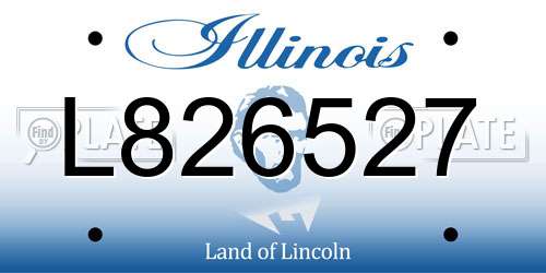 L826527 Illinois License Plate