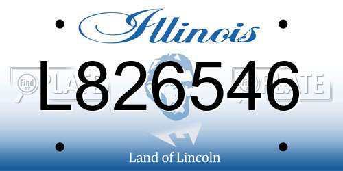 L826546 Illinois License Plate