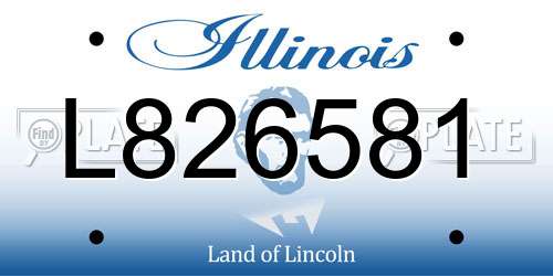 L826581 Illinois License Plate