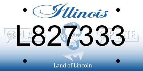 L827333 Illinois License Plate