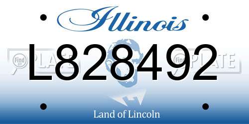L828492 Illinois License Plate
