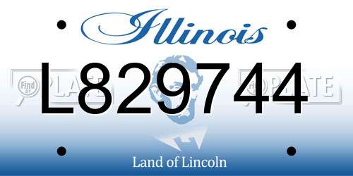 L829744 Illinois License Plate