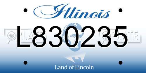 L830235 Illinois License Plate