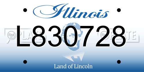 L830728 Illinois License Plate