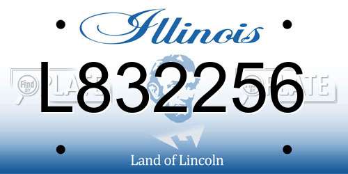 L832256 Illinois License Plate