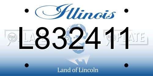 L832411 Illinois License Plate