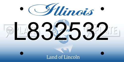 L832532 Illinois License Plate