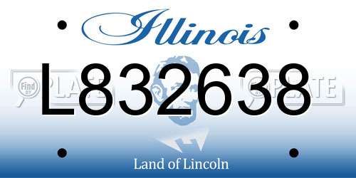 L832638 Illinois License Plate