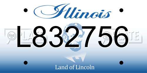 L832756 Illinois License Plate