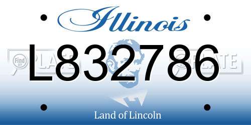 L832786 Illinois License Plate