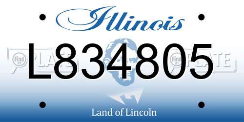 L834805 Illinois License Plate