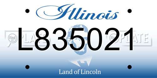 L835021 Illinois License Plate
