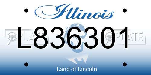 L836301 Illinois License Plate