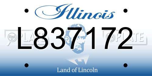 L837172 Illinois License Plate