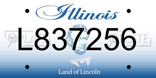 L837256 Illinois License Plate