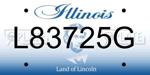L83725G Illinois License Plate