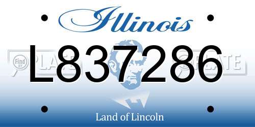L837286 Illinois License Plate
