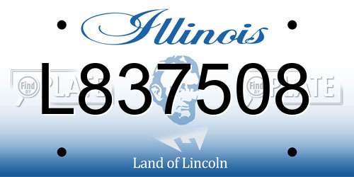 L837508 Illinois License Plate