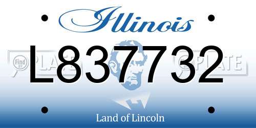 L837732 Illinois License Plate