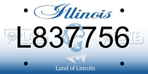 L837756 Illinois License Plate