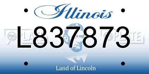 L837873 Illinois License Plate