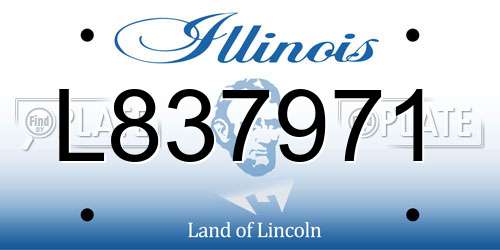 L837971 Illinois License Plate