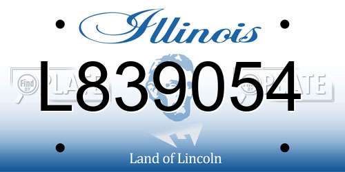 L839054 Illinois License Plate