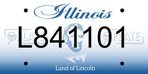 L841101 Illinois License Plate