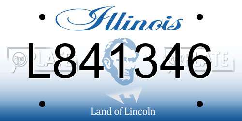 L841346 Illinois License Plate