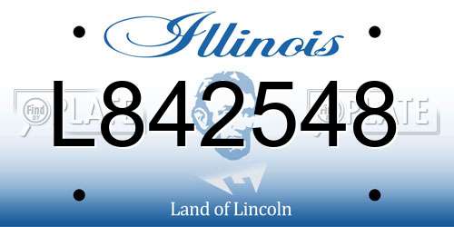 L842548 Illinois License Plate