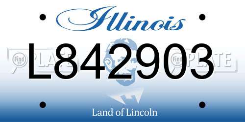 L842903 Illinois License Plate