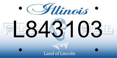 L843103 Illinois License Plate