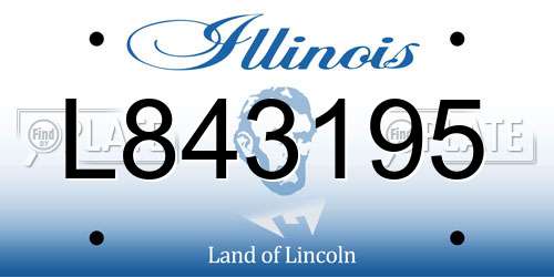 L843195 Illinois License Plate
