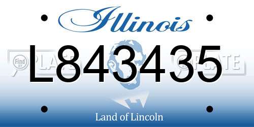 L843435 Illinois License Plate