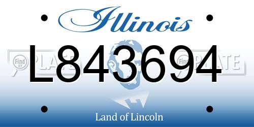 L843694 Illinois License Plate