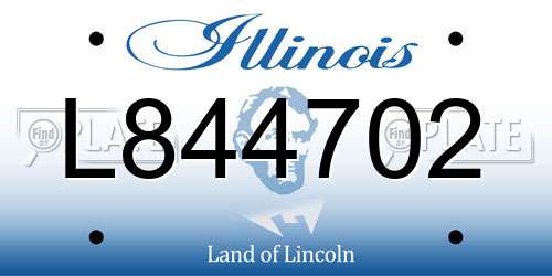 L844702 Illinois License Plate