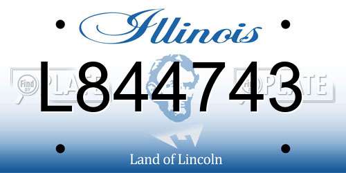 L844743 Illinois License Plate