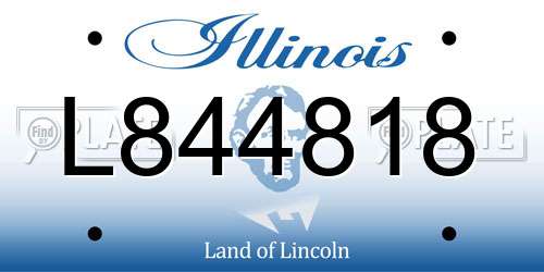 L844818 Illinois License Plate