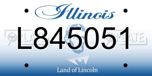L845051 Illinois License Plate