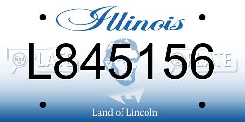 L845156 Illinois License Plate
