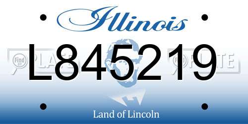 L845219 Illinois License Plate