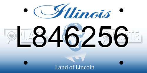 L846256 Illinois License Plate