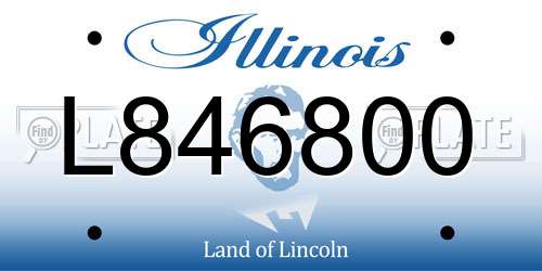 L846800 Illinois License Plate