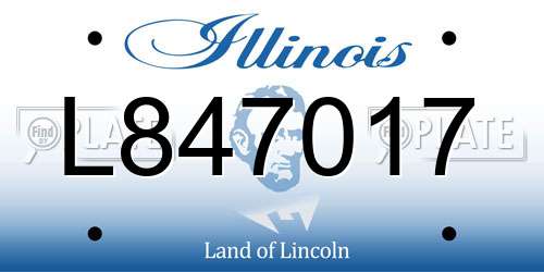 L847017 Illinois License Plate