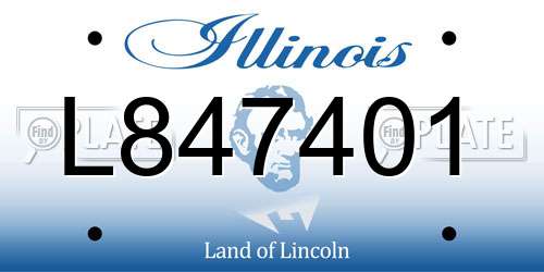 L847401 Illinois License Plate