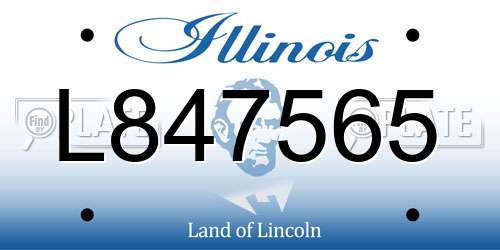 L847565 Illinois License Plate